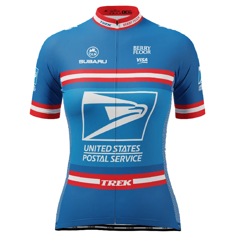 Women's Retro US Postal Short Sleeve Cycling Jersey Bronze Jersey Tee