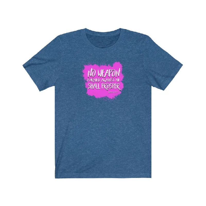 No Weapon Formed Against Me Shall Prosper Women Unisex Jersey Short Sleeve Tee High-End Jersey Tee