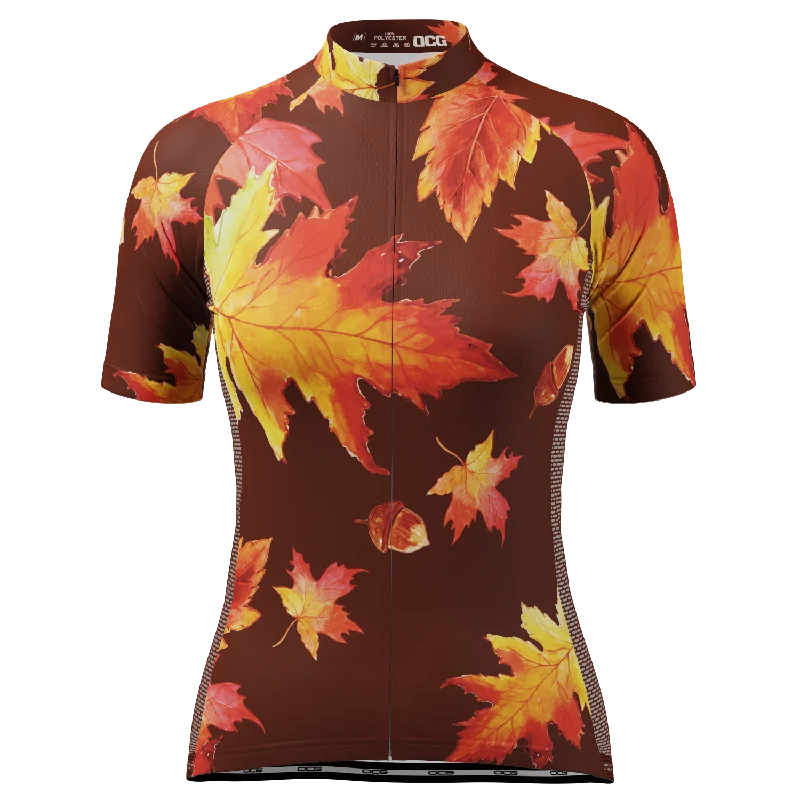 Women's Autumn Acorns Short Sleeve Cycling Jersey Branded Jersey Tee