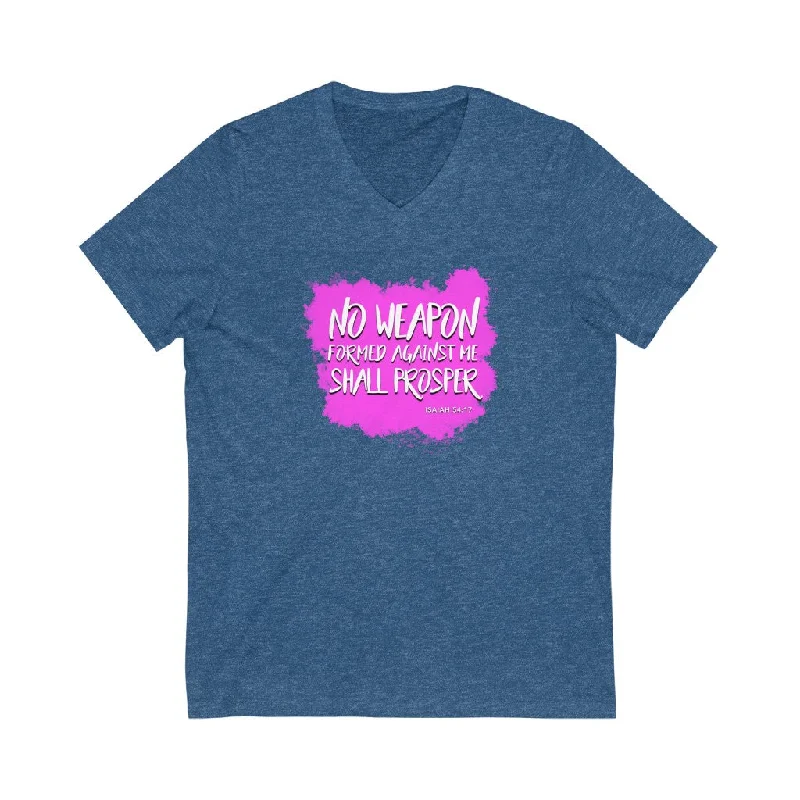 No Weapon Women Unisex Jersey Short Sleeve V-Neck Tee Affordable Jersey Tee