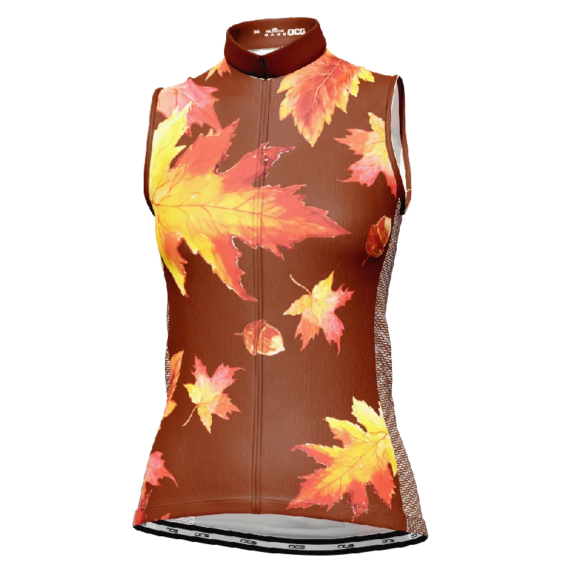 Women's Autumn Acorns Sleeveless Tech Cycling Jersey Affordable Jersey Tee