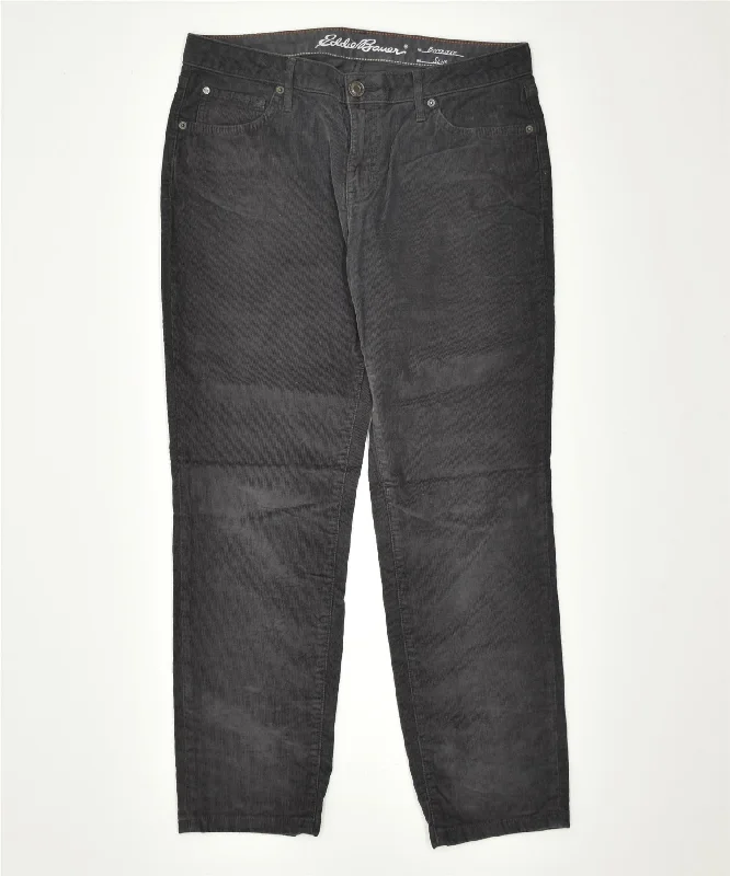 EDDIE BAUER Womens Slim Corduroy Trousers US 6 Small W30 L28 Grey Trousers luxurious high-end