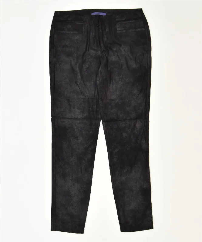 LES COPAINS Womens Slim Casual Trousers EU 42 Large W31 L29 Black Trousers Essential Wardrobe