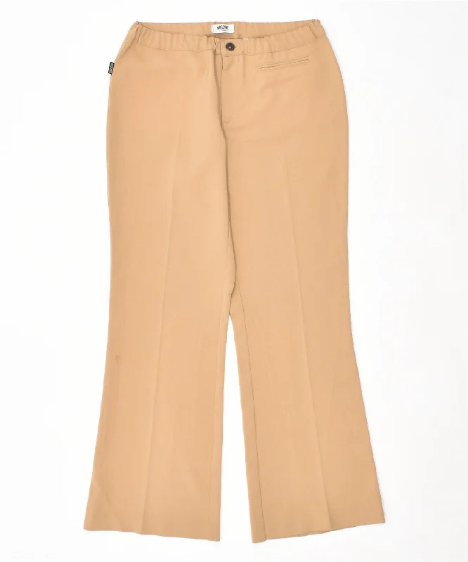 MOSCHINO Womens Bootcut Suit Trousers IT 48 XL W28 L28 Beige Wool Trousers luxurious premium