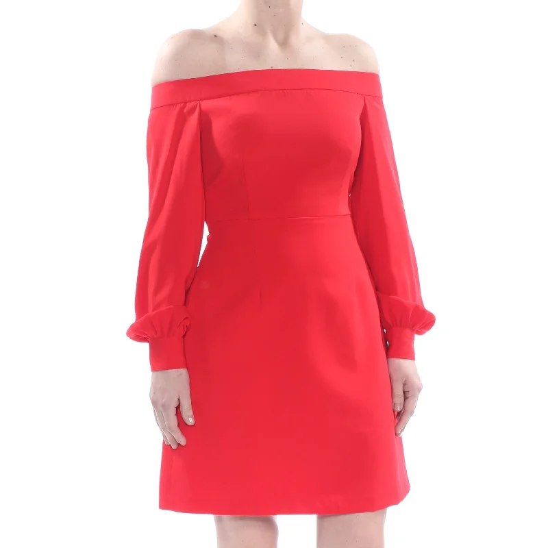 Womens Off The Shoulder A Line Long Sleeve Cocktail Dress (Poppy, 2) Tunics Short Trendy Womens Off The Shoulder A Line Long Sleeve Cocktail Dress (Poppy, 2) Tunics Short Trendy