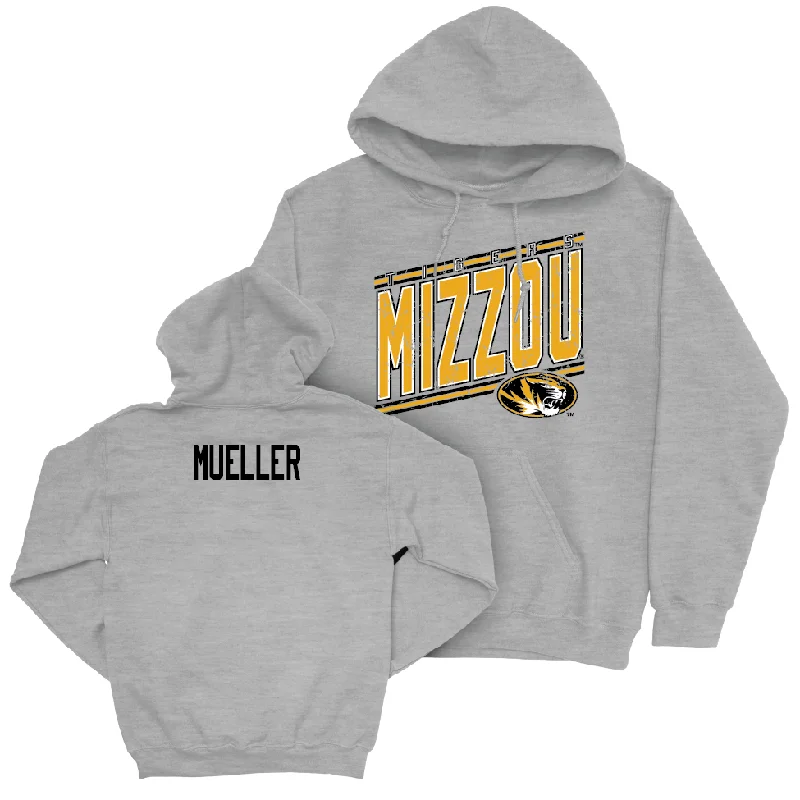 Sport Grey Women's Gymnastics Vintage Hoodie  - Abby Mueller Hoodie with Hem Raw Edge Edgy Unfinished