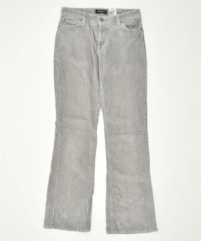 EDDIE BAUER Womens Bootcut Casual Trousers US 4 Small W29 L30 Grey Cotton Trousers practical easy-care