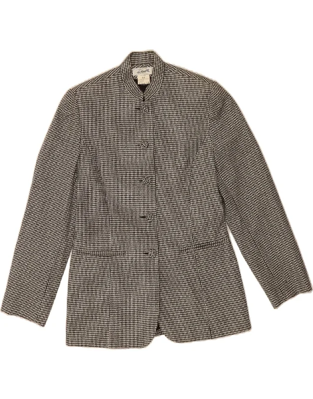 INCOGNITO Womens 5 Button Blazer Jacket IT 42 Medium Grey Check Welt Pockets Slit Pockets Flap Pockets INCOGNITO Womens 5 Button Blazer Jacket IT 42 Medium Grey Check Welt Pockets Slit Pockets Flap Pockets