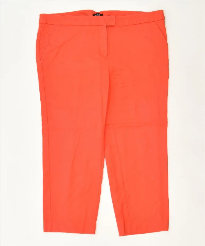 JONES & CO Womens Capri Chino Trousers UK 16 Large W36 L22 Red Classic Trousers Brand Named
