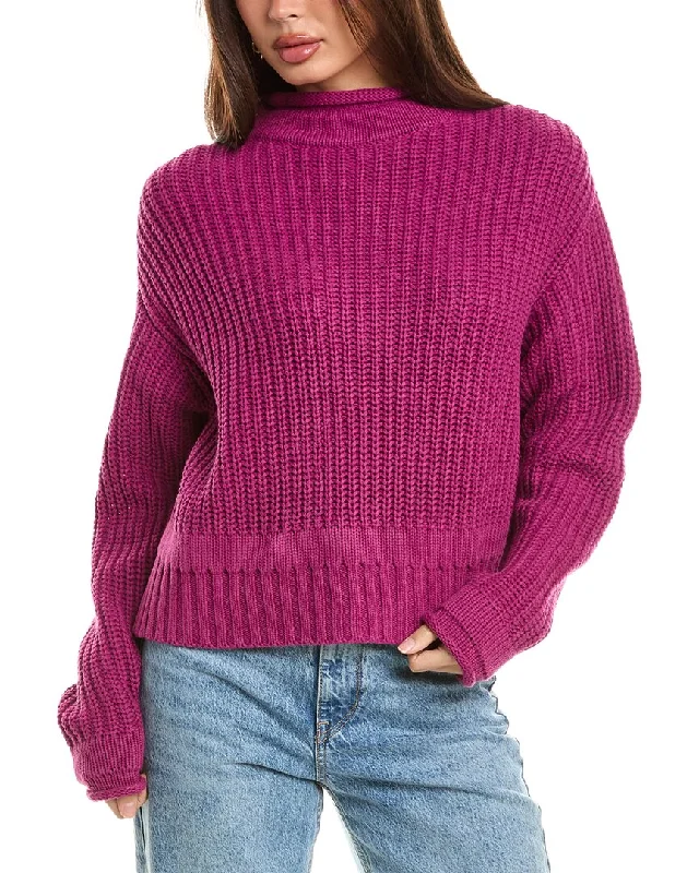 Maronie Dropped-Shoulder Sweater Beaded Sweater Sequined Faux Fur