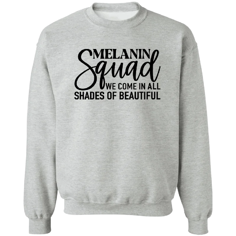 Melanin Squad Ladies Crewneck Pullover Sweatshirt Hoodie with Zipper Versatile Modern
