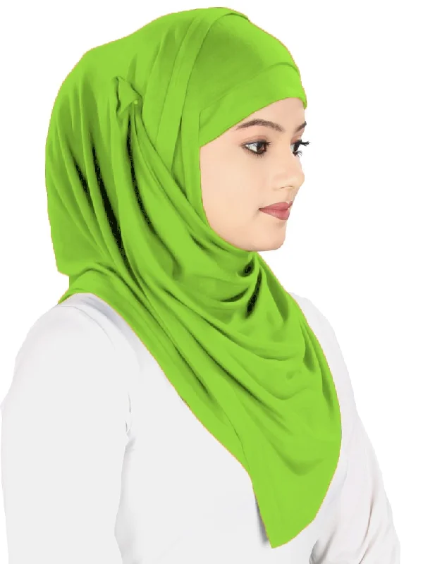 Two Piece Instant Lime Viscose Jersey Hijab Recycled Jersey Tee