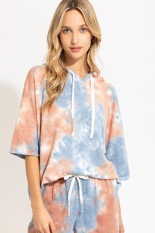 Knit Tie Dye Hoodie Hoodie with Full-Zip Functional Layering