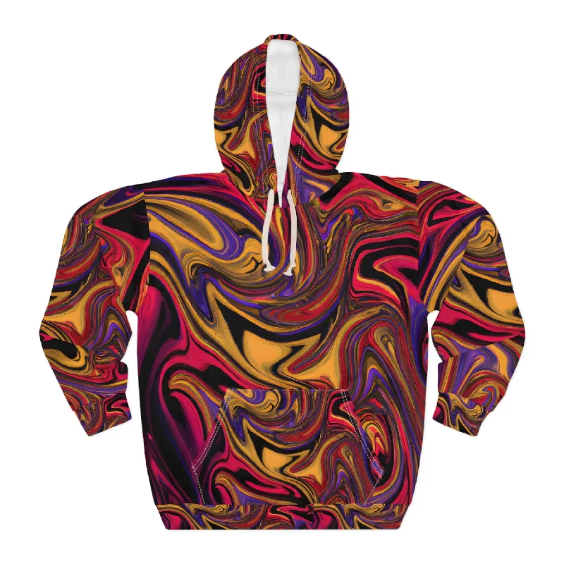 Psychedelic Swirls Unisex Pullover Hoodie Hoodie with Crew Neck Simple Timeless