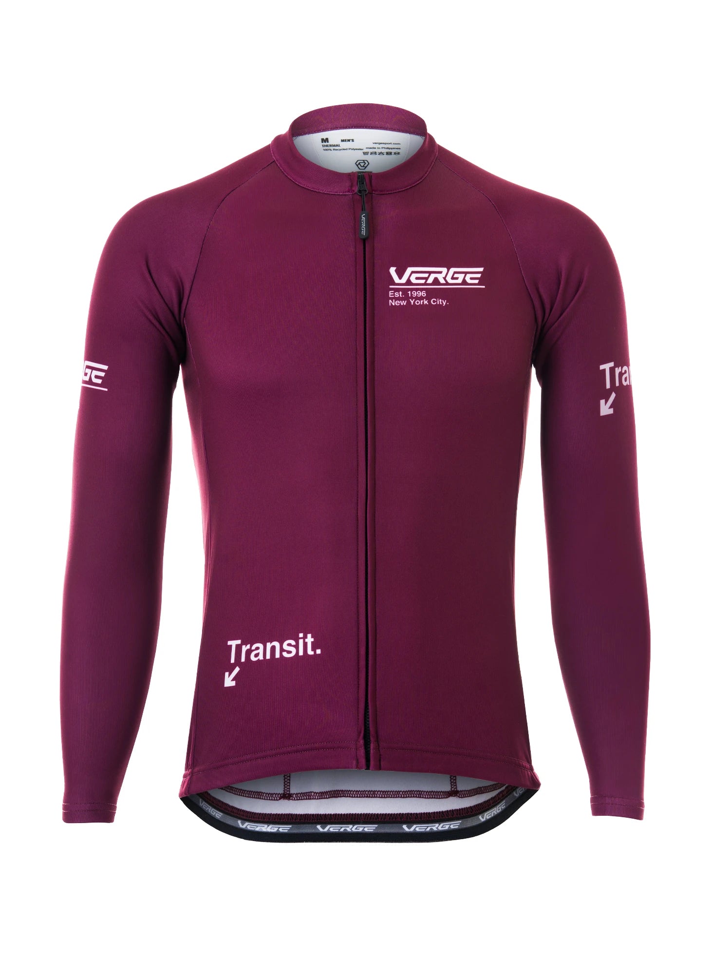 THERMAL LS JERSEY - WOMEN - WINE TRANSIT Solid Color Jersey Shirt