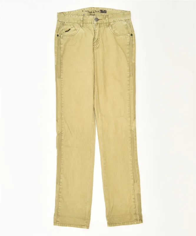 CARNET DE VOL Womens Slim Casual Trousers IT 44 Medium W30 L34 Khaki Trousers Denim Blue