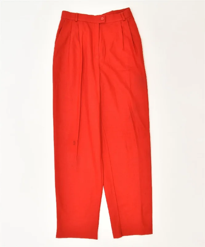 SEM Womens Slim Chino Trousers W26 L30 Red Classic Vintage Trousers Office Stylish