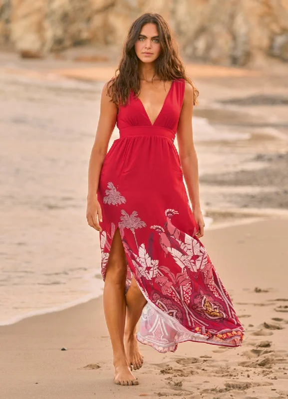 Maaji Parrot Palms Clementina Long Dress Tunics Prom sequined