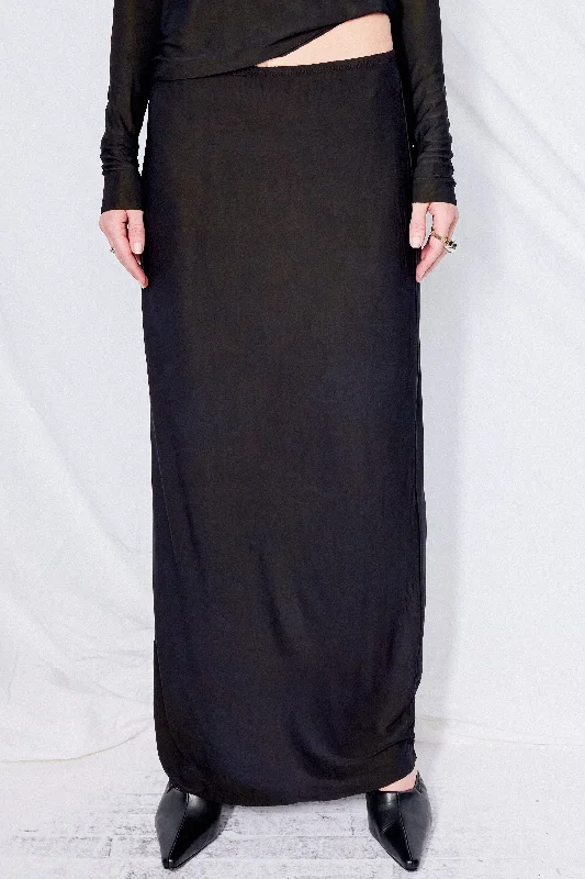 Black Overdyed Jersey Maxi Skirt Summer Jersey Tee