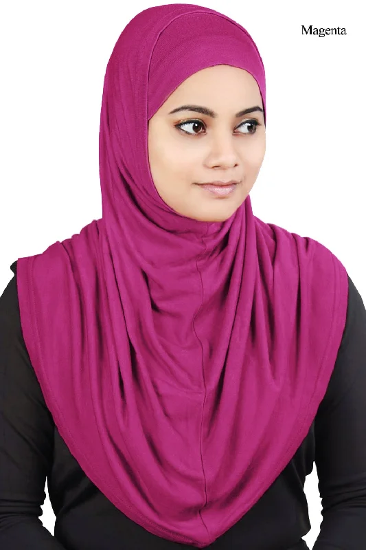 Two Piece Al-Amira Magenta Viscose Jersey Hijab Organic Jersey Tee