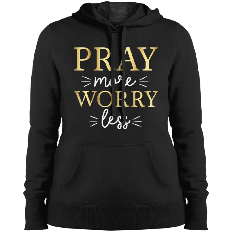 Pray more Ladies' Pullover Hooded Sweatshirt Oversized Hoodie Comfort Casual