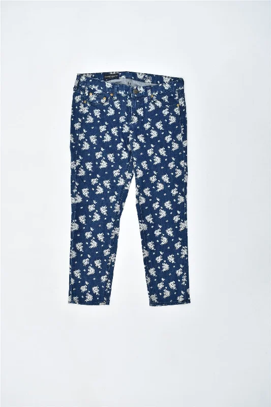 J. CREW Womens Cropped Matchstick Casual Trousers W30 L26 Blue Floral Trousers Cargo pockets J. CREW Womens Cropped Matchstick Casual Trousers W30 L26 Blue Floral Trousers Cargo pockets