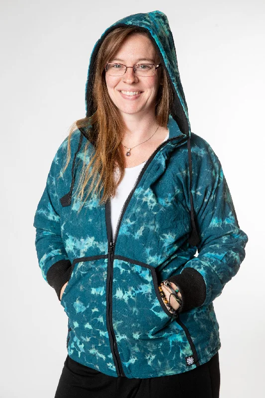 Dai Unisex Tie Dye Hoodie Hoodie with High Neck Warm Protective