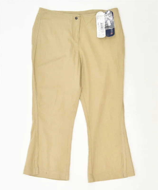 FILA Womens Capri Trousers IT 42 Medium W30 L23 Beige Cotton Trousers Recommended Stylist
