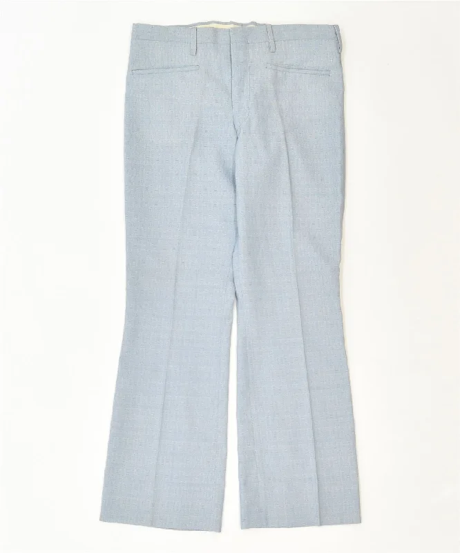 ZEPEL Womens Bootcut Suit Trousers W30 L27 Blue Classic Vintage Trousers Denim Distressed