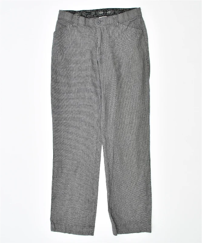 LEE Womens Straight Casual Trousers Medium W31 L30 Grey Cotton Trousers Leather Faux