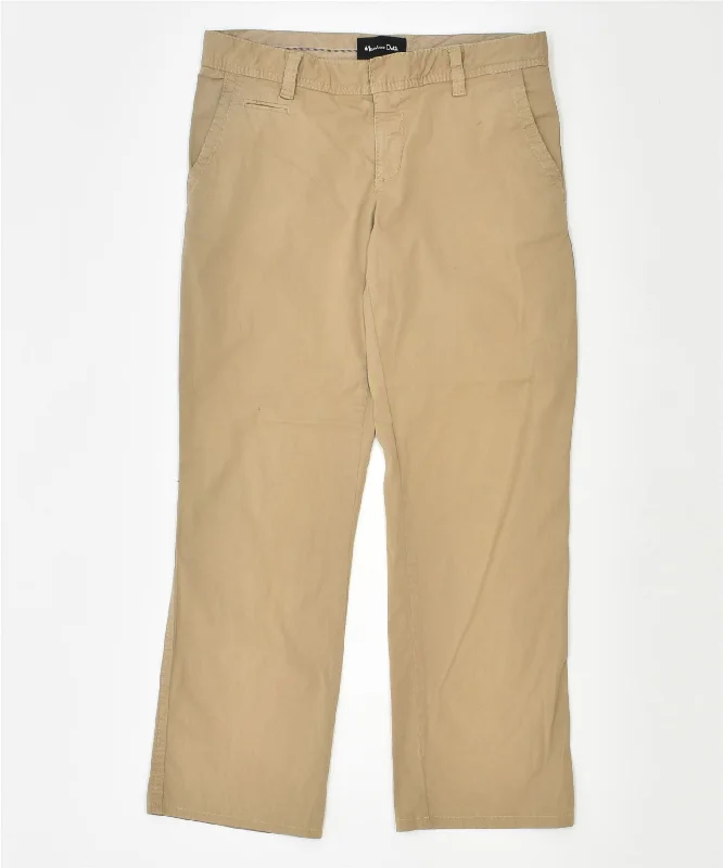 MASSIMO DUTTI Womens Chino Trousers W30 L27 Brown Cotton Trousers sophisticated sleek