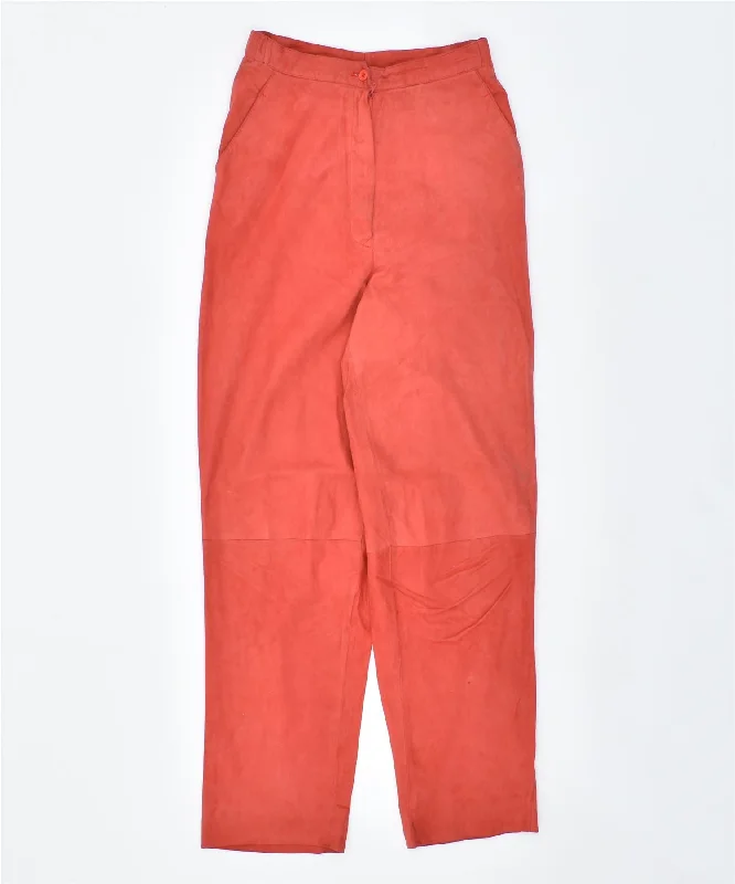 VINTAGE Womens Suede Chino Trousers W24 L27 Red Trousers Recommended Stylist