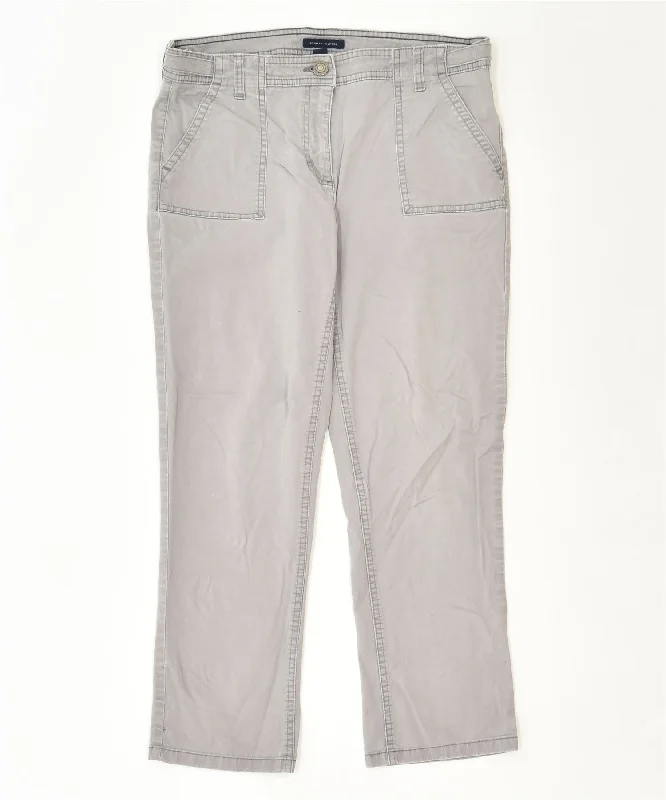TOMMY HILFIGER Womens Slim Capri Trousers US 8 Medium W32 L25 Grey Trousers High Rise Slim Fit