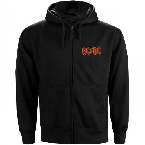 AC/DC Womens/Ladies Back Print Logo Full Zip Hoodie Hoodie with Tied Waist Feminine Flattering