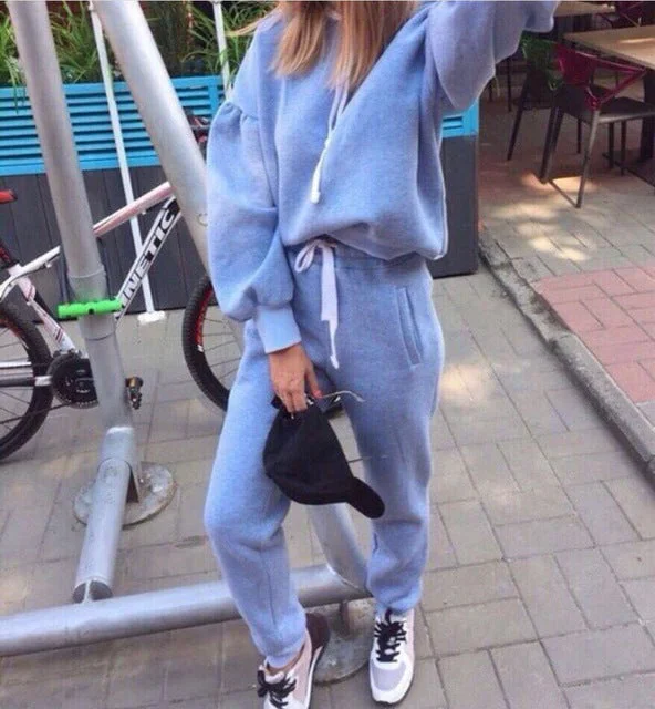 Blue 2Pcs Suit