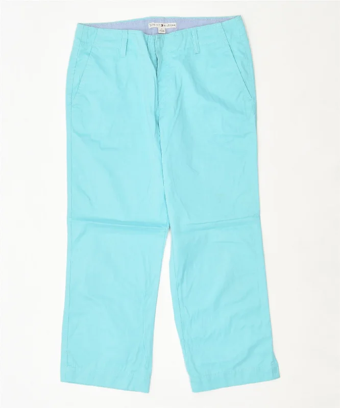 TOMMY HILFIGER Womens Chino Trousers W32 L25 Turquoise Cotton Trousers cozy soft