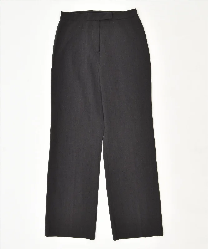 FACILE Womens Straight Casual Trousers IT 42 Medium W27 L29 Grey Polyester Trousers New Arrival