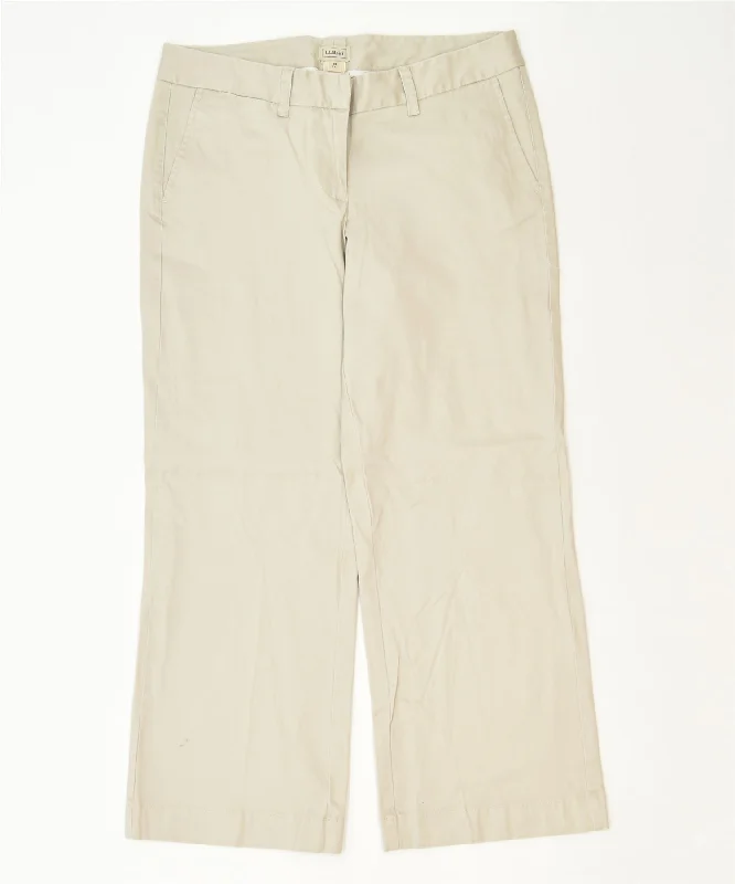L.L.BEAN Womens Petite Straight Chino Trousers US 14 2XL W36 L28 Grey Trousers Handmade Artisanal
