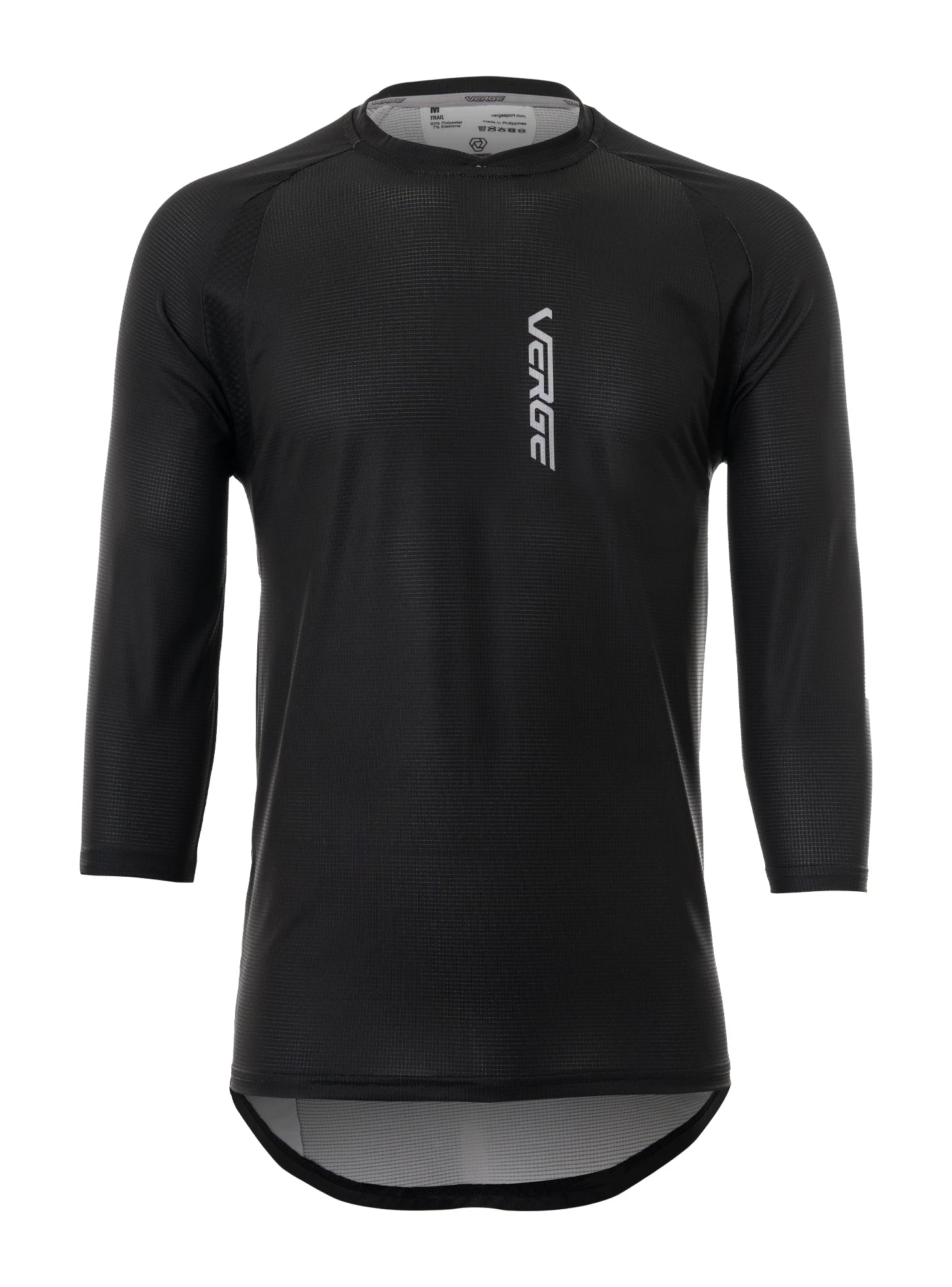 SOLIDS TRAIL 3/4 SLEEVE JERSEY - UNISEX - BLACK Chic Jersey Tee