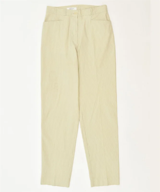 CANDA Womens Pegged Casual Trousers UK 12 Medium W28 L30 Yellow Trousers Evening Elegant