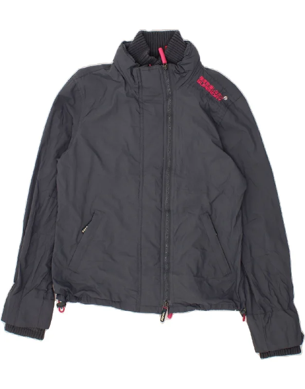 SUPERDRY Womens Windcheater Graphic Rain Jacket UK 16 Large Grey Nylon Satin Jacket Silk Jacket Chiffon Jacket SUPERDRY Womens Windcheater Graphic Rain Jacket UK 16 Large Grey Nylon Satin Jacket Silk Jacket Chiffon Jacket