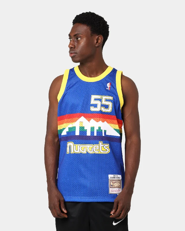Mitchell & Ness Denver Nuggets Dikembe Mutombo #55 RD '91-'92 Swingman Jersey Royal Handmade Jersey Tee