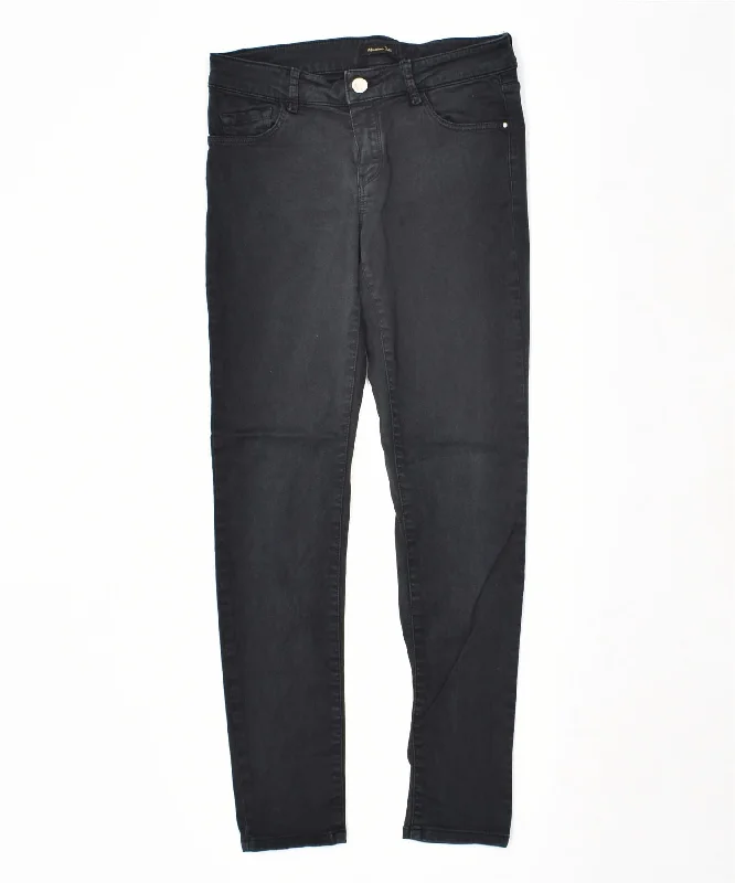 MASSIMO DUTTI Womens Skinny Casual Trousers US 4 Small W28 L27 Black Trousers sophisticated sleek