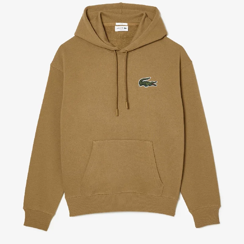 LACOSTE Unisex Loose Fit Organic Cotton Hoodie Hoodie with Double Zipper Versatile Adjustable
