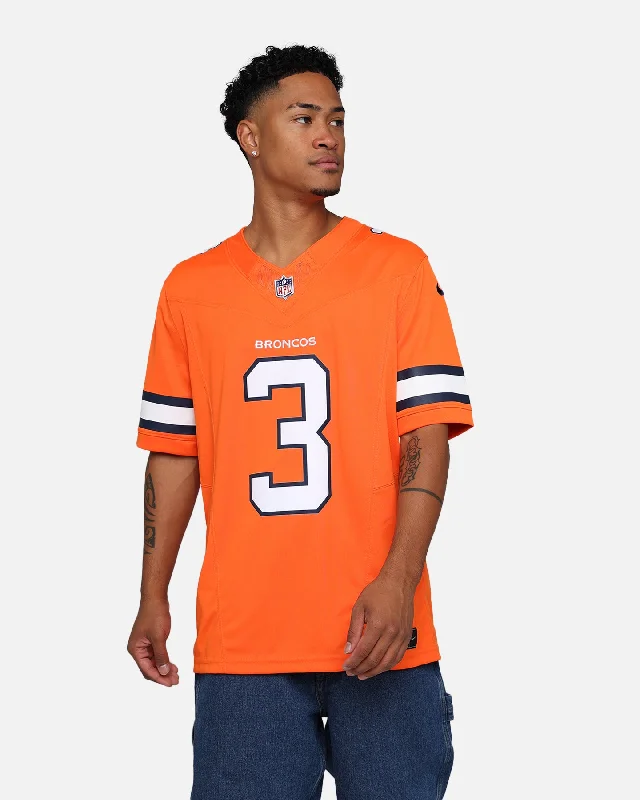 Nike Denver Broncos Russell Wilson #3 Limited Jersey Brilliant Orange Lightweight Jersey Top