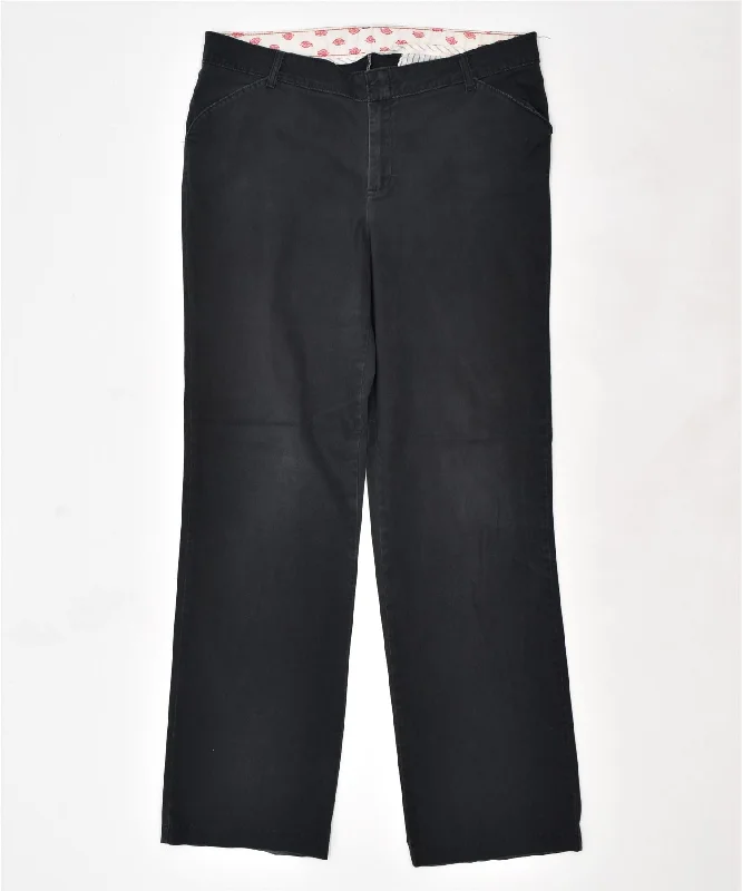 DICKIES Womens Straight Chino Trousers W38 L32 Black Cotton Trousers chic fashionable