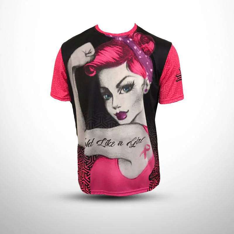 Evo9x Full Sublimated Breast Cancer Awareness Jersey - Fight Like A Girl Business Jersey Tee