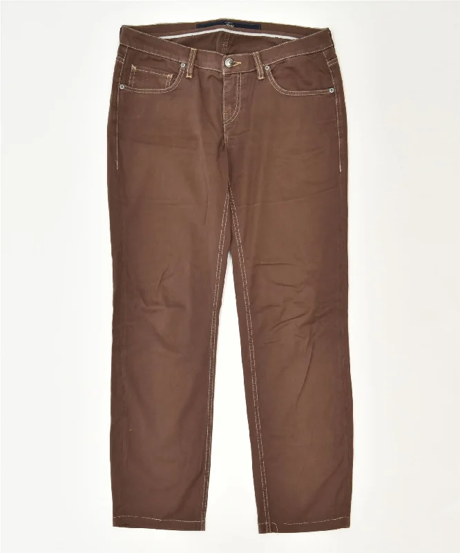 FAY Womens Straight Casual Trousers W30 L29 Brown Cotton Classic Trousers Fleece Cozy