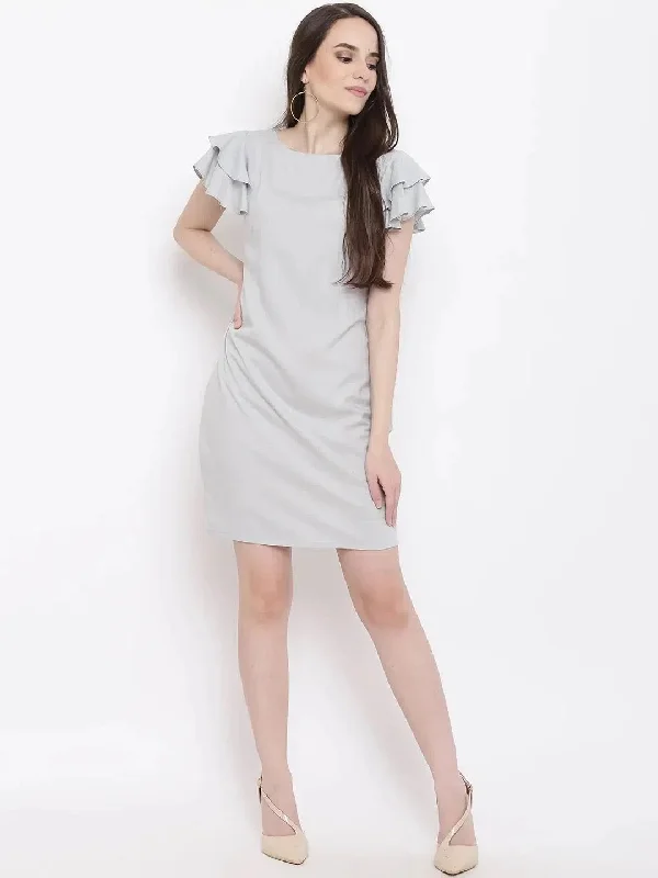 Double frill Sift dress in Powder Blue Tunics Travel practical