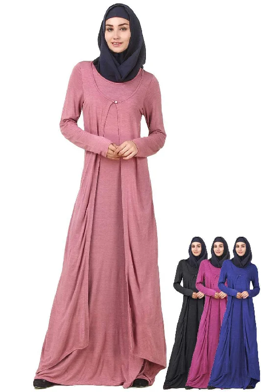 Sumayrah Viscose Jersey Abaya Geometric Jersey Top